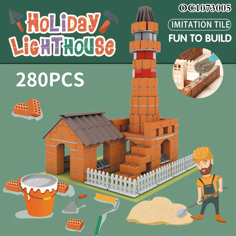 Wholesale Montessori Educational Handmade Kids Materials Plastic House Model Building Blocks Toy