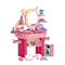 Wholesale Dressing Table Pink Fashion Girls Pretend Beauty Cosmetics Hair Salon Play Portable Makeup Kit Set Toy for Children with Light Music