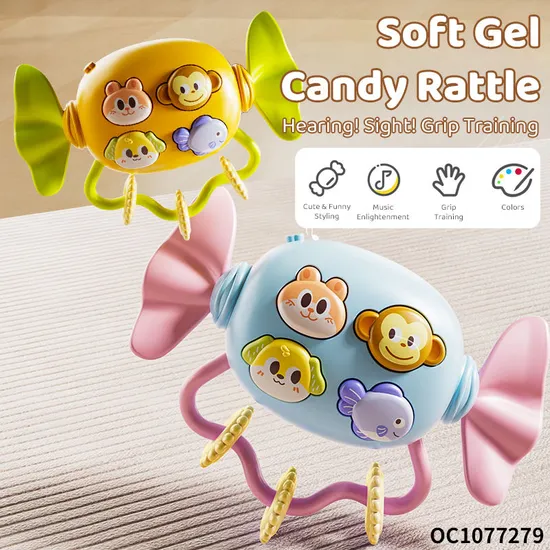 Candy-Shaped Animal Musical Instrument Sets 18 Months Soothing Baby Educational Toy Plastic Rattles Games Toy for Cognitive