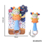 Cute Cow Design Easy Grasping Toys Soothing Soft Plush Baby Educational Hand Rattles Toys with Soft Toy Animal Head Design