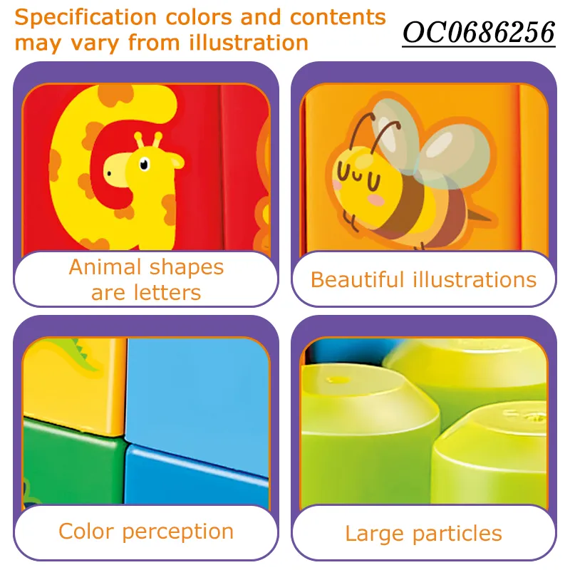 Wholesale Montessori Educational Plastic Building Blocks Popular DIY Toys for Kids