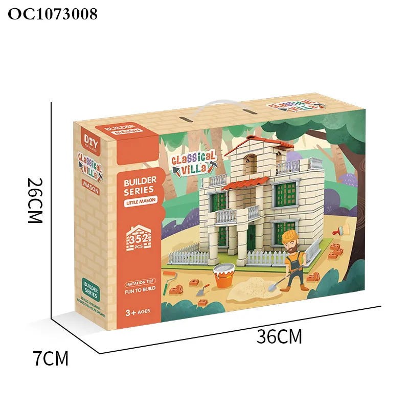 Wholesale Montessori Educational House DIY Plastic Handmade Creative Building Blocks Toy for Kids