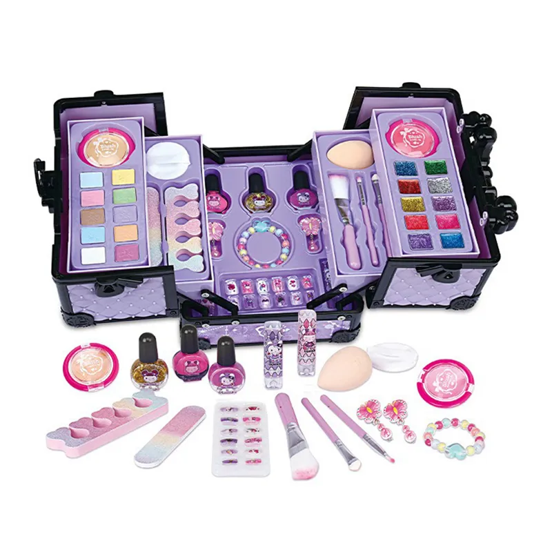 Wholesale Fashion Kids Cosmetic Make up Set Makeup Beauty Portable Glitter Nail Art Printer Product Toy for Girl