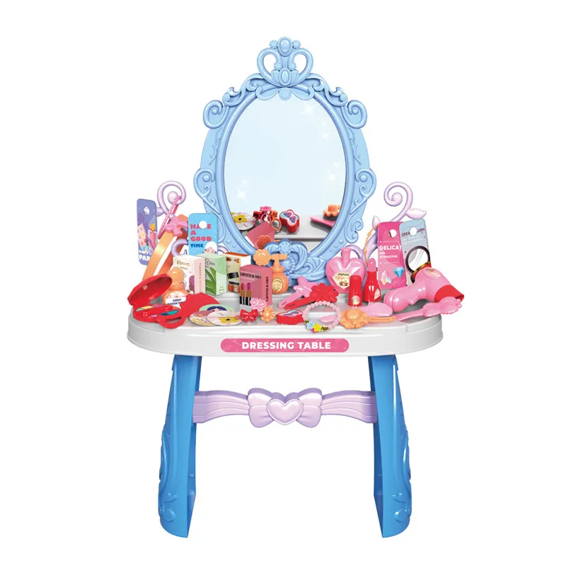 Wholesale Pretend Beauty Fashion Kids Girls Makeup Set Dressing Table Toy with Mirror