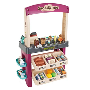Pretend Play Shop Mini Grocery Store Items Toys House for Kids Supermarket Toy with Food Accessories