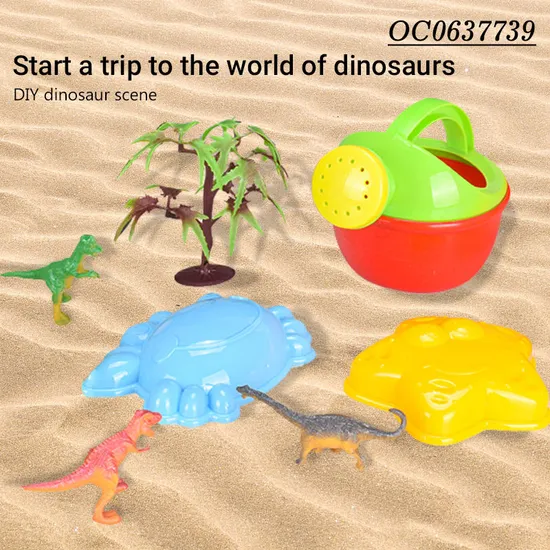 Wholesale Fun and Summer New Kids Shovel Baby Beach Sand Beach Dinosaur Truck Set Plastic Outdoor Toys