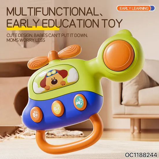Educational Learning Toy Montessori Grasping Hand Bell Kids Toy Customized Non Toxic Plastic Baby Rattle Set Toys with Music
