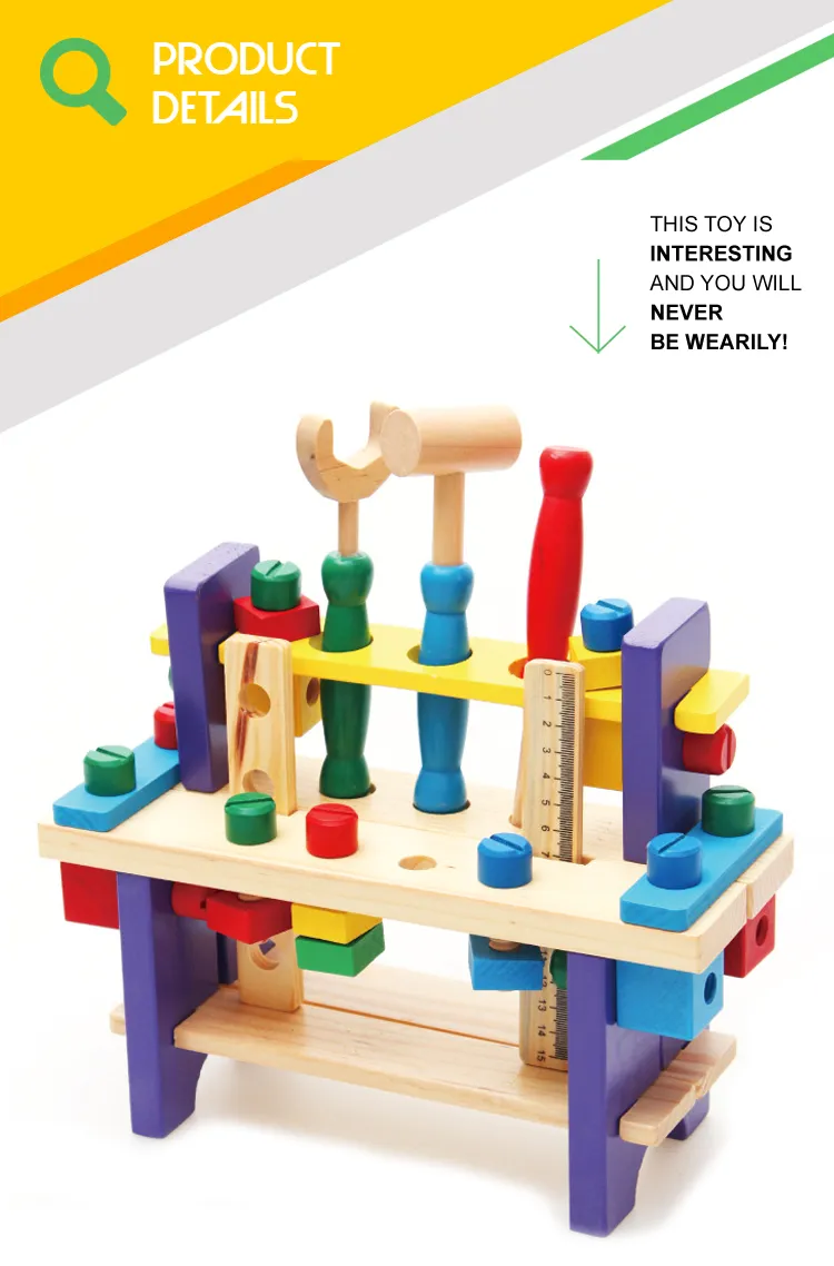 Pretend Simulation Repair Tool Toy Series Wooden Toy Mechanic Tool Box Toy Set for Kids