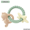 Wholesale Montessori Lovely Rubber Sensory Teether Silicone Baby Teethers Rings Rattle Toys