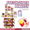 Home Supermarket Pretend Play Checkout Mini Food Set Toy Miniature Plastic Toy with Live Scanner Cash Register Card Reader for Kids