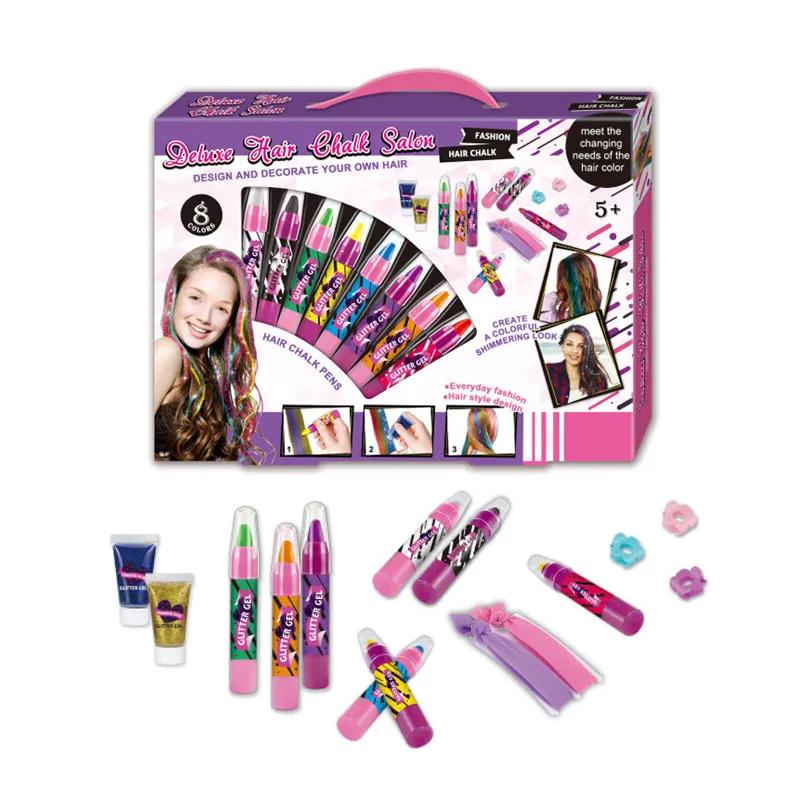 Wholesale Hair Colour Dye Pen Kids Beauty Fashion Makeup Sets Make up Toys for Baby Girls