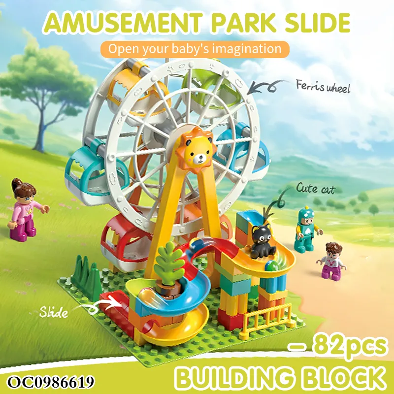 Educational Montessori Popular Learning DIY Plastic Ferris Wheel Building Block Toy