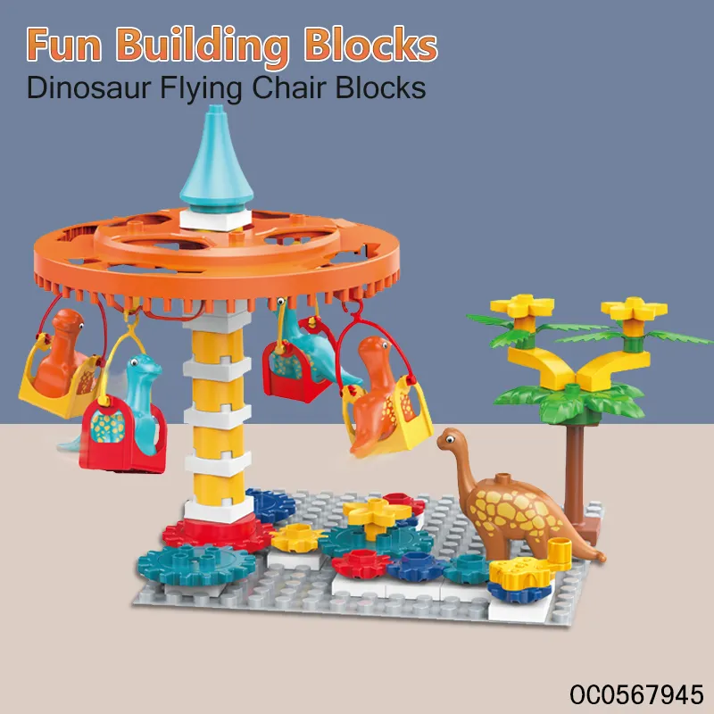 Wholesale Educational Montessori Dinosaur Small Plastic Building Blocks Popular DIY Toys