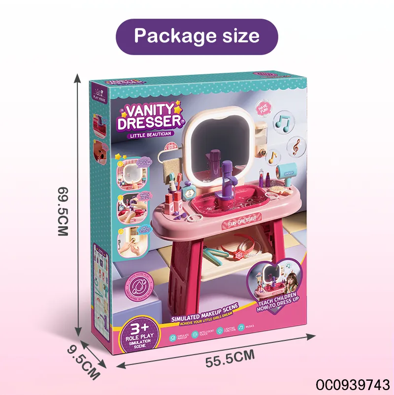 Wholesale Fashion Pretend Cosmetic Make up Play Kids Makeup Kit Beauty Fashion Dressing Mirrors Modern Dressing Table Toys
