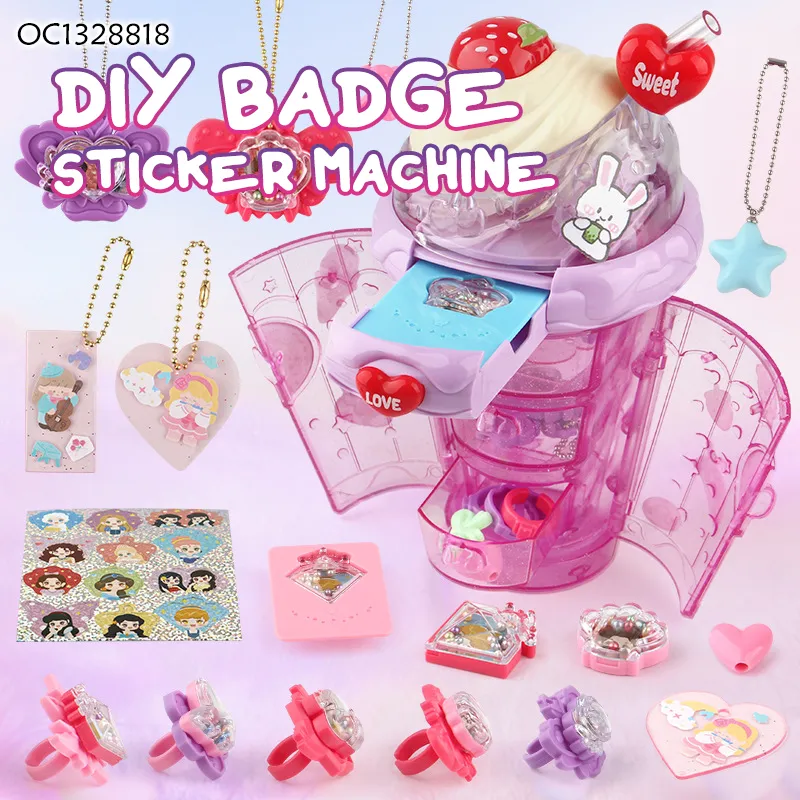DIY Pink Jewelry Box Fashion Girl Makeup Making Ring Ideas Mini Cosmetic Make up Toys for Girls