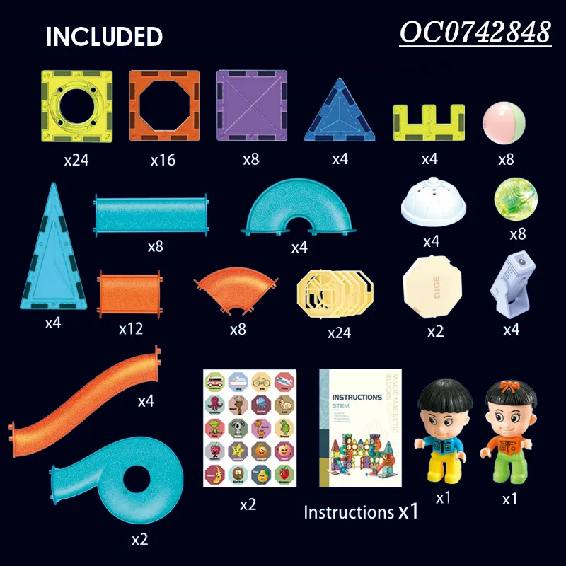 Wholesale Montessori 150PCS Run Balls Light Educational Magnet DIY Building Blocks Toy