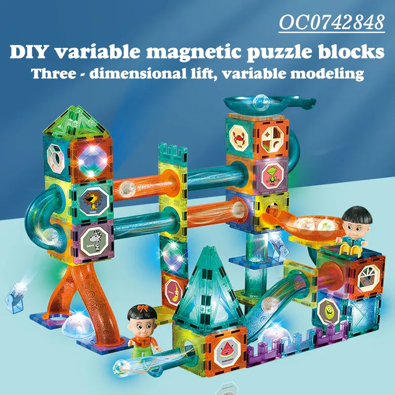 Wholesale Montessori 150PCS Run Balls Light Educational Magnet DIY Building Blocks Toy