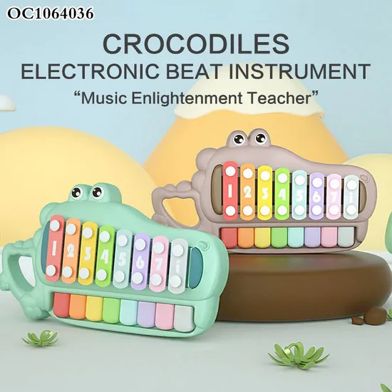 Wholesale Educational Intellectual 2 in 1 Baby Montesori Sensory Keyboards Music Electronic Piano Xylophone Musical Instrument Toy