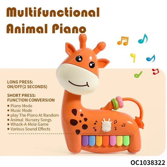 Wholesale Cartoon Keyboard Musical Piano Baby Montessori Sensory Rainbow Keyboard Toy with Flashing Light