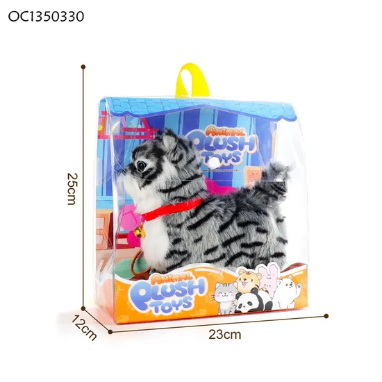 Wholesale Educational Electronic Pet Walking Plush Stuffed Animal Cat Plush Toy