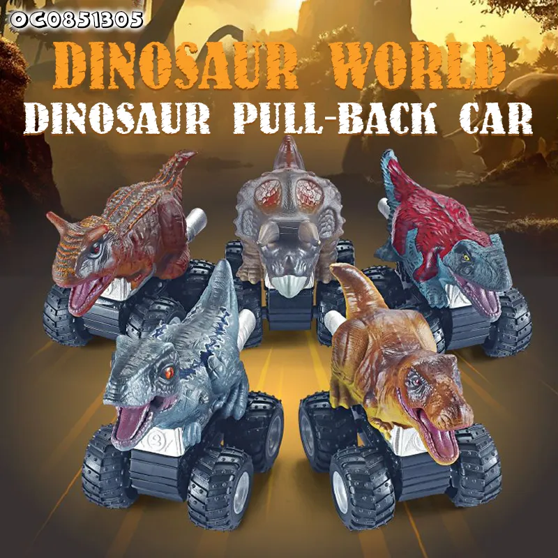 Wholesale Children 3 Pieces Dinosaur Miniature Dinosaur Shaped Model Toy Pullback Cars