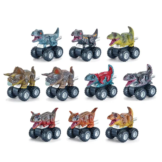Wholesale Children 3 Pieces Dinosaur Miniature Dinosaur Shaped Model Toy Pullback Cars