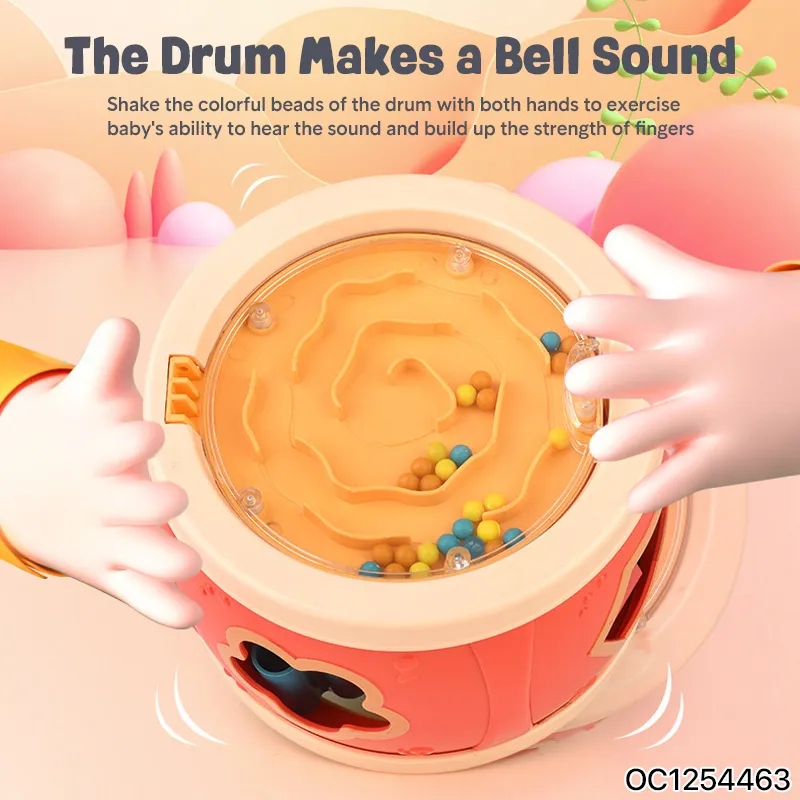 Wholesale Children Happy Musical Toys Educational Hand Bells Rattle Drum