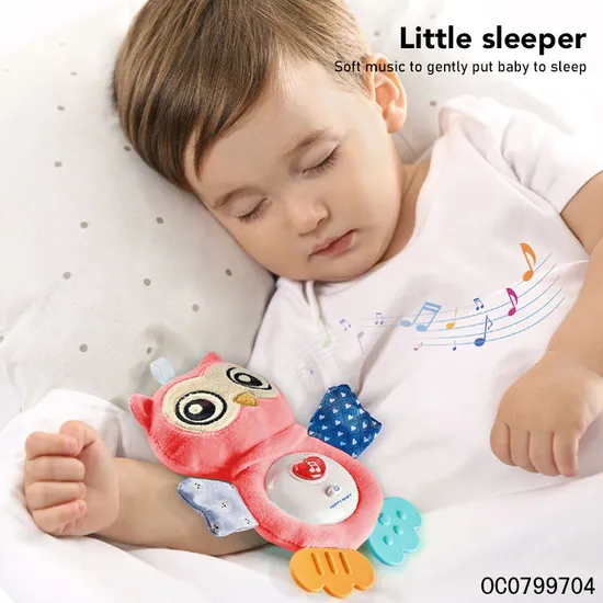 Wholesale Electronic Baby Soothing Owl Toy Custom Stuffed Animals Plush Toys with Light Music
