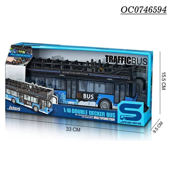 Wholesale Kids Plastic Children Friction Mini Bus Toy Scale Model with Light Sound