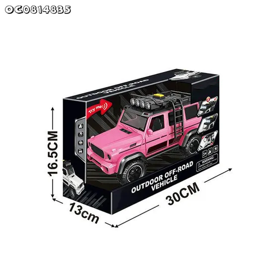 Wholesale Pink 1: 14 Scale off-Road Light Sound Car Friction Kids Plastic Model for Kids