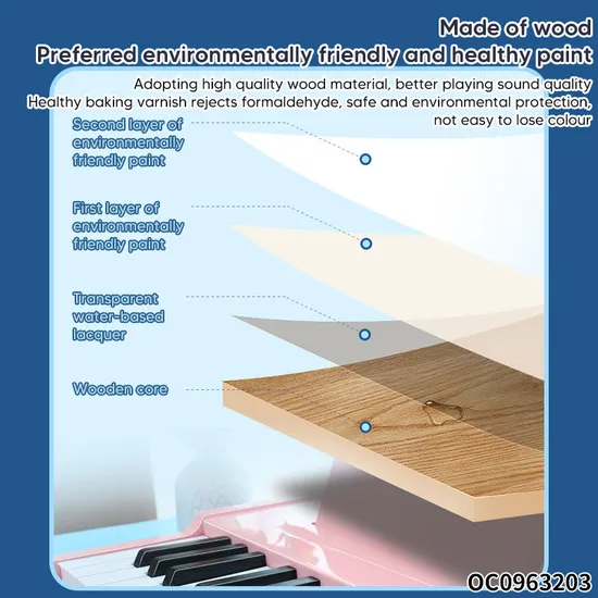 Wholesale Montessori Sensory Educational Children's 25 Keys Electronic Music Instrument Wooden Keyboard Piano