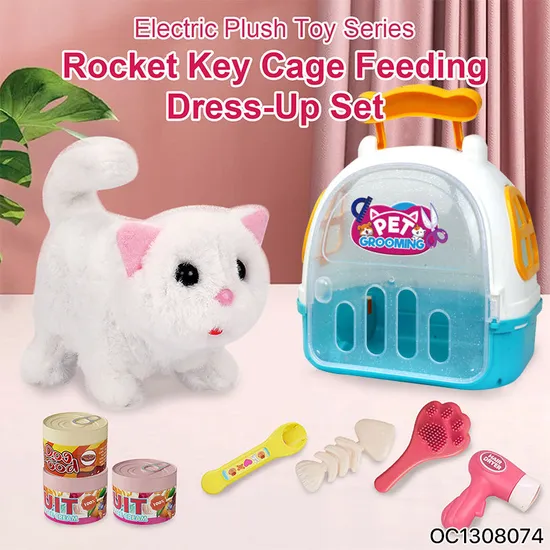 Wholesale Customized Plush Stuffed Animal Electric Walking Cat Battery Operated Plush Toy