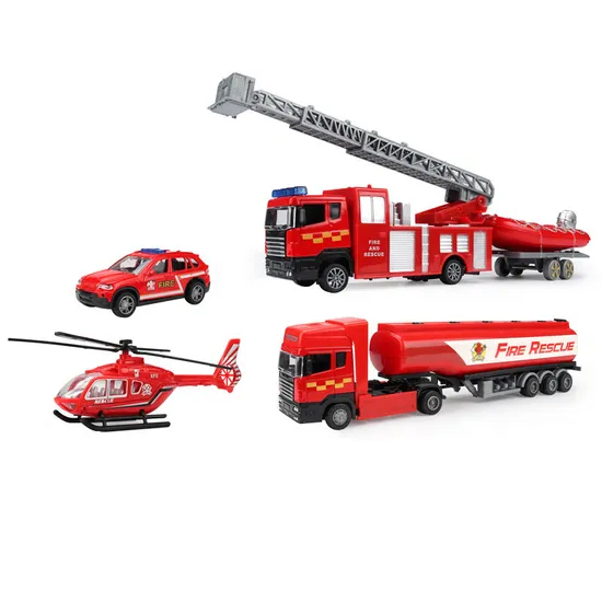 Wholesale Children Vehicle Diecast Rescue Fire Truck Metal Model Toy Kids