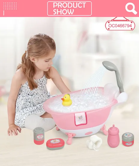 Wholesale Miniature Furniture B/O Plastic Bath Toy Doll House Children's Best Play Set
