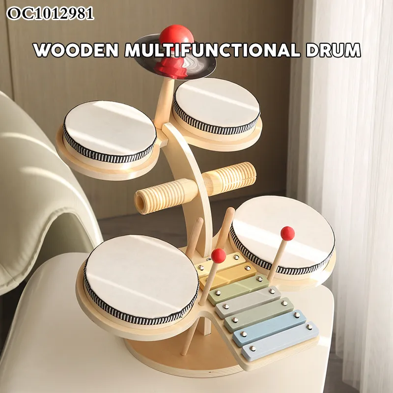 Wholesale Plastic Children Musical Baby Educational Montessori Musical Keyboard Instrument Wooden Toy Drum