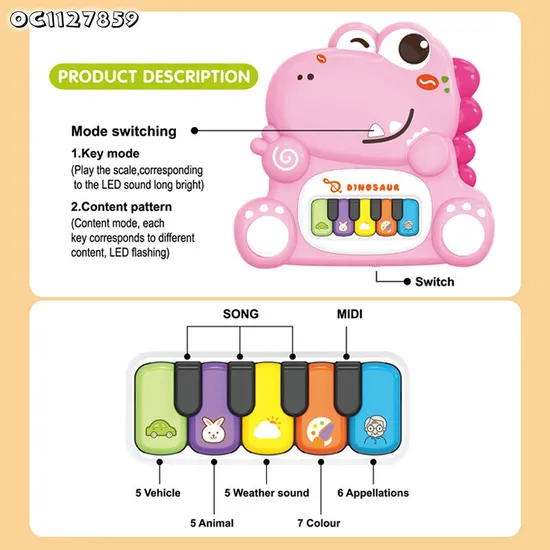 Wholesale Musical Instrument Battery Operated Baby Electric Piano Rainbow Keyboard Toys with Music for Children Baby