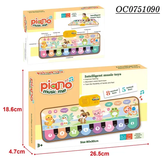Wholesale Interactive Educational Soft Play Piano Animals Musical Light-up Rainbow Keyboard Toy