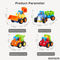 Wholesale Children Friction Car Construction Vehicle Truck Montessory Plastic Model Cars Toy