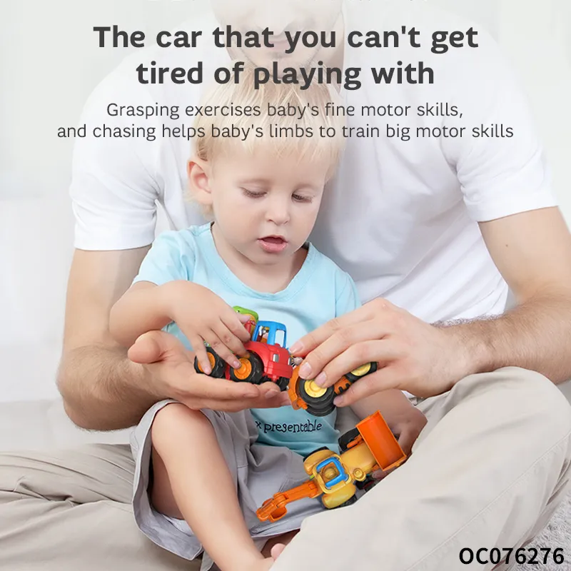 Wholesale Children Friction Car Construction Vehicle Truck Montessory Plastic Model Cars Toy