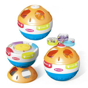 Wholesale Plastic Learning Exercise Shapes Baby Musical Montessori Drum Bellball Toys with Music and Sound