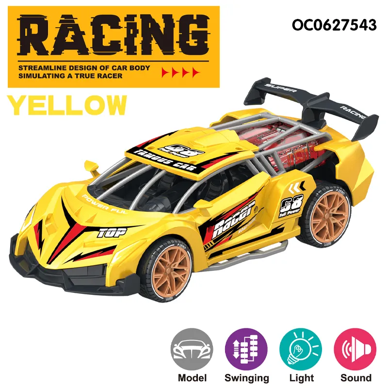 Wholesale Miniature Children's 6 PCS Friction Race Baby Toy Car for Kids with Sound Light