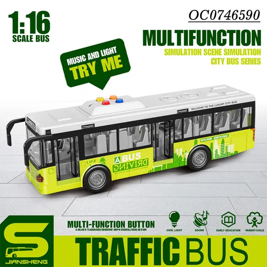 Wholesale Plastic Battery Operated Friction Bus Model Kids Car Set Toys with Light Sound