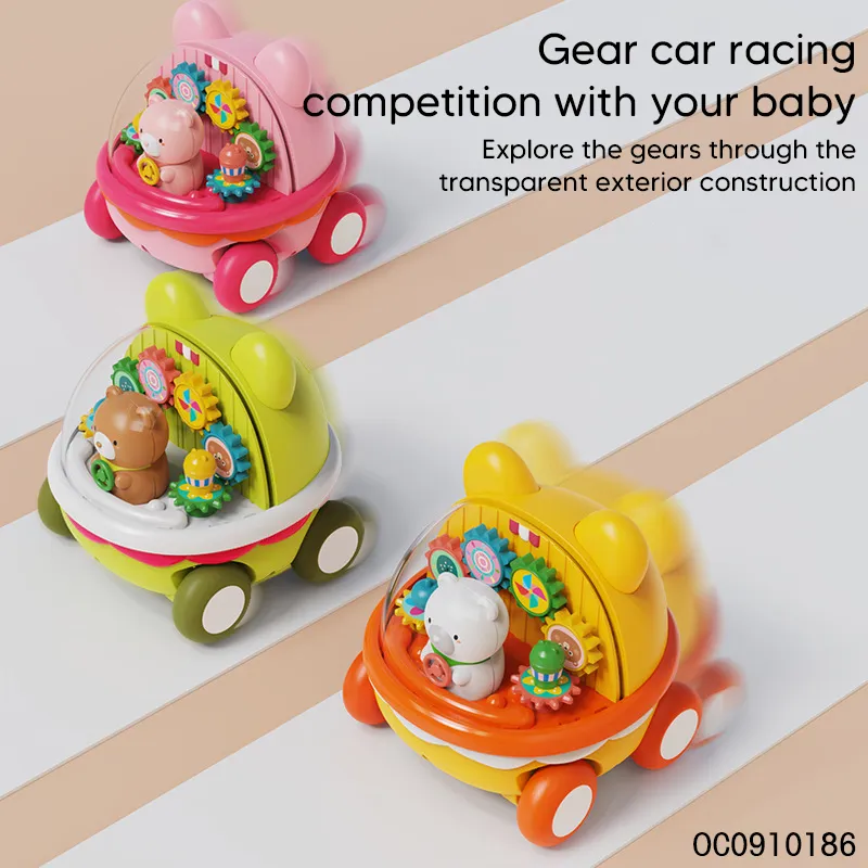 Wholesale Friction Funny Cartoon Construction Mini Car Small Plastic Toy Set for Child