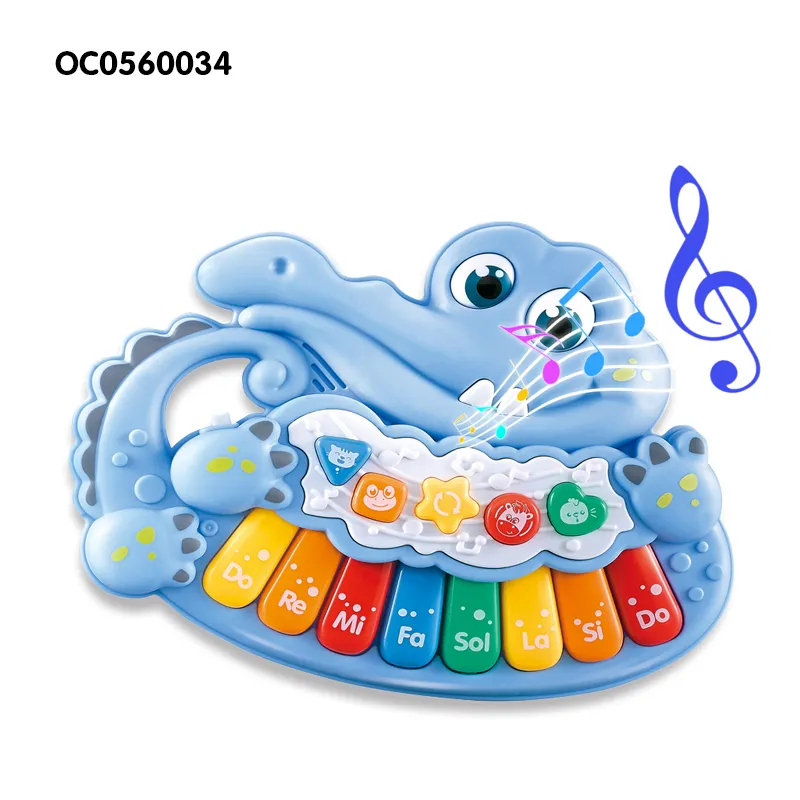 Wholesale Montessori Sensory Cartoon Baby Musical Instruments Piano Kids Light-up Rainbow Keyboard Toy for Babies