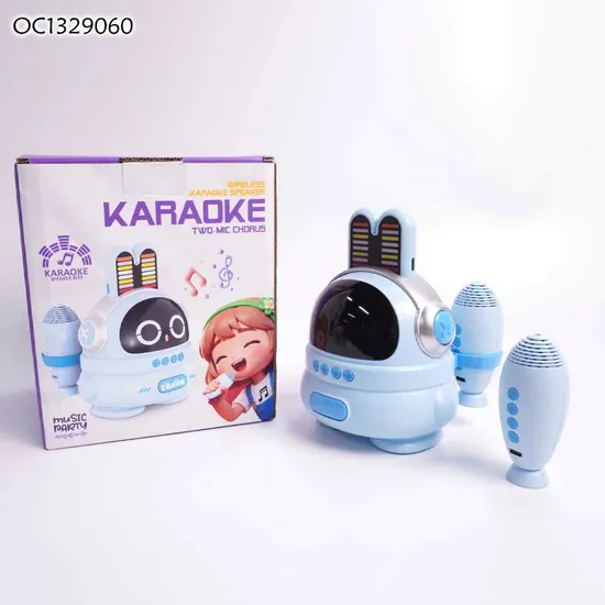 Wholesale Interactive Kids Karaoke Double Microphone Toy Kid Portable Wireless Powerful Music Speaker