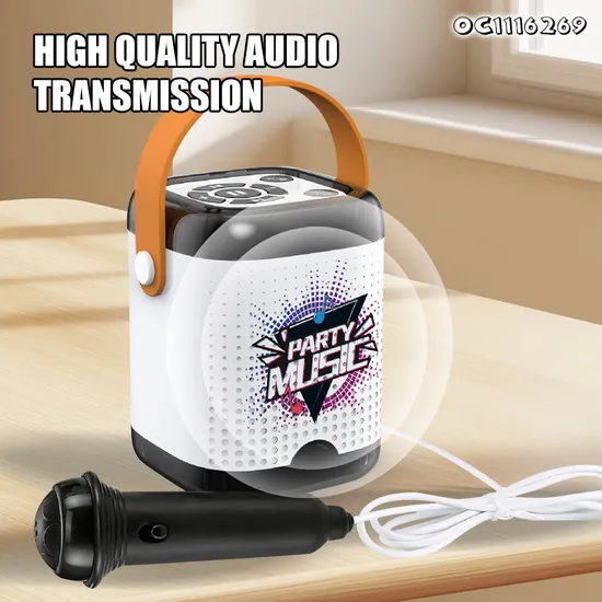 Wholesale Children Portable Karaoke Singing Music Customized Microphone Toy Speakers with Light