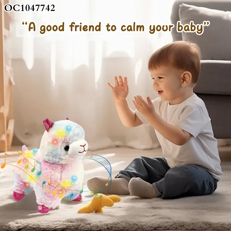 Wholesale Christmas Gift Large Plush Custom Stuffed Animal Electronic Pet Toys with Light