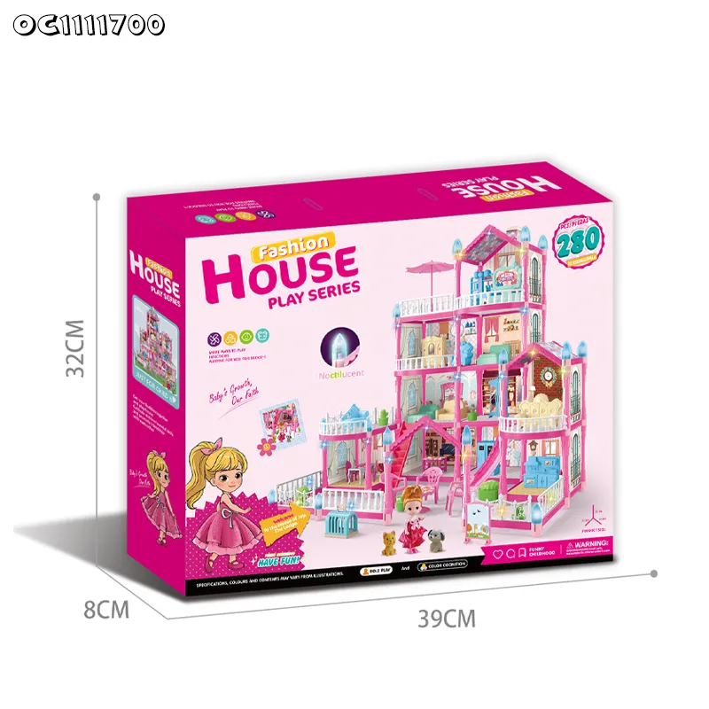 Wholesale Baby Pink Girls Room Doll House Furniture Living Plastic Children House Play Room Gifts Set for Children