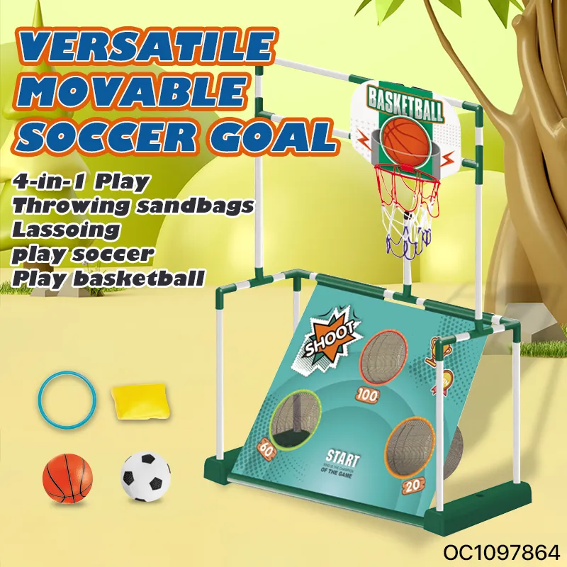 Wholesale 4in1 Toy Football and Basketball Kids Outdoor Ball Game Indoor Playground Net