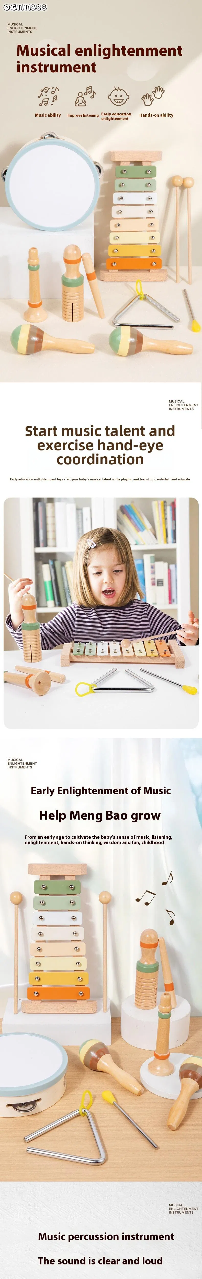 Wholesale Happy Plastic Music Instrument Set Toy Kids Educational Hand Drum